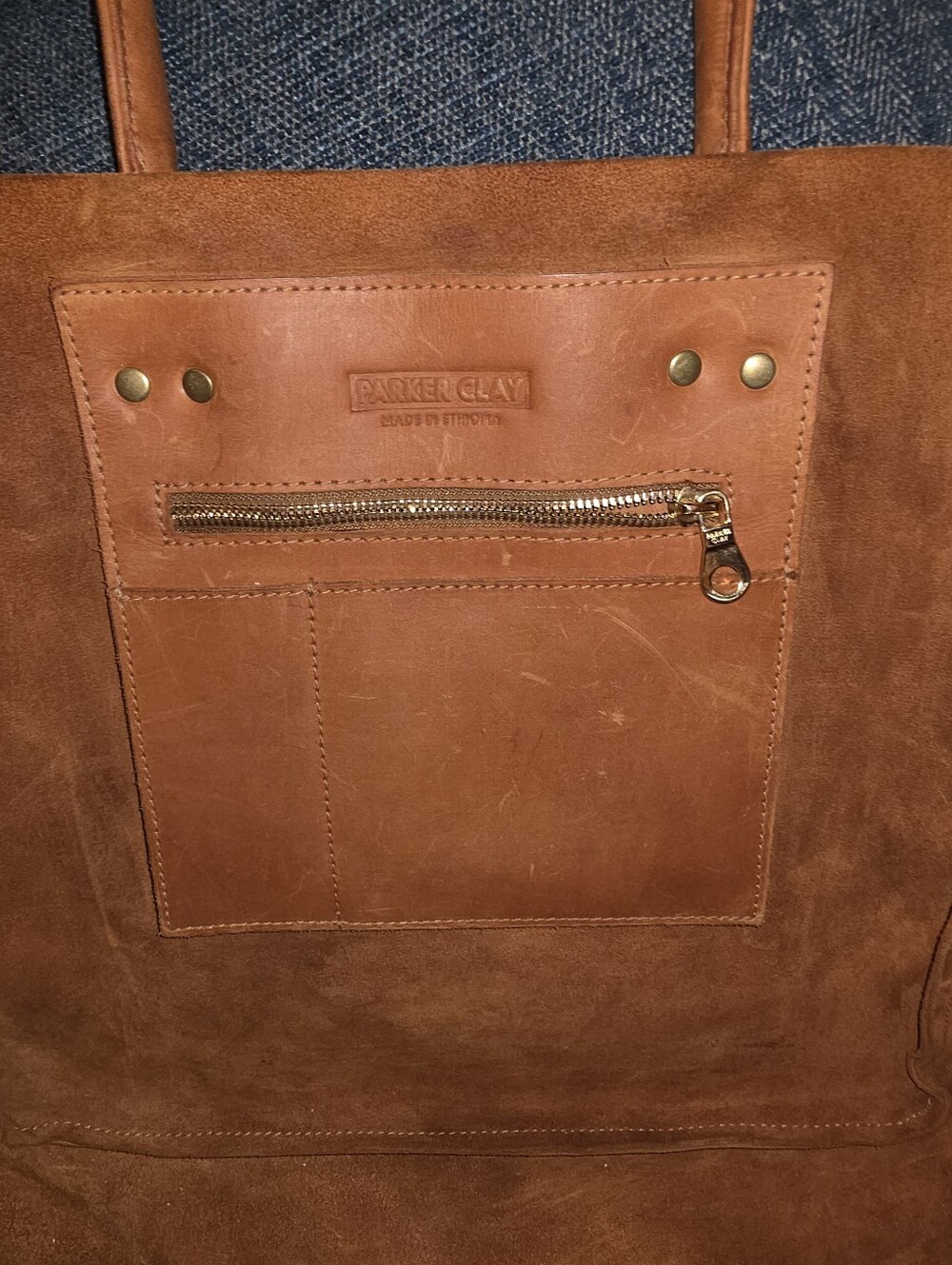Parker Clay Merkato Signature Tote Rust Brown Ethiopian Leather Large Shopper - Picture 6 of 7
